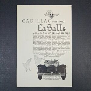 1927 Cadillac LaSalle Automobile Car Vintage Print Ad Detroit MI‎ Mancave Garage